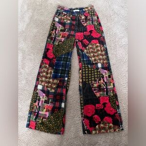 Women’s multi pattern and color wide leg high rise jeans